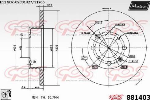 Maxtech 881403.0080 - Bremžu diski autospares.lv