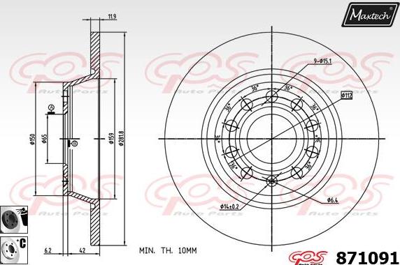 Maxtech 881403 - Bremžu diski autospares.lv