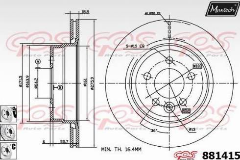 Maxtech 881415.6880 - Bremžu diski autospares.lv