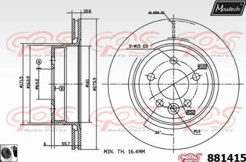 Maxtech 881415.0060 - Bremžu diski autospares.lv