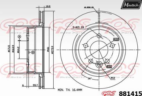 Maxtech 881415.0000 - Bremžu diski autospares.lv