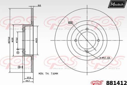 Maxtech 881412.0000 - Bremžu diski autospares.lv