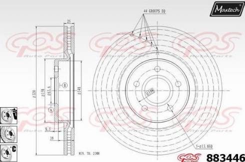 Maxtech 883446.6880 - Brake Disc www.autospares.lv