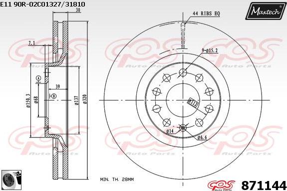 Maxtech 883408 - Bremžu diski www.autospares.lv