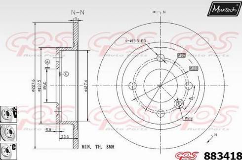 Maxtech 883418.6880 - Bremžu diski autospares.lv