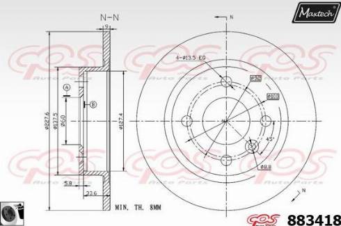 Maxtech 883418.0060 - Bremžu diski autospares.lv