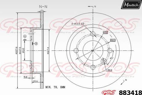 Maxtech 883418.0000 - Bremžu diski autospares.lv