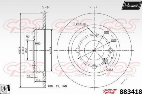 Maxtech 883418.0080 - Bremžu diski autospares.lv