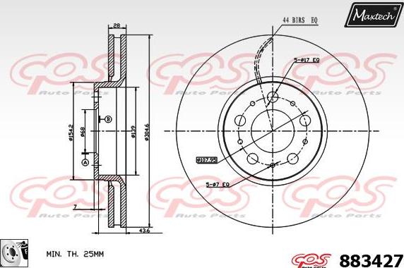 Maxtech 883418 - Bremžu diski autospares.lv