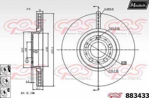 Maxtech 883433.6980 - Bremžu diski autospares.lv