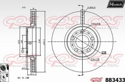 Maxtech 883433.6060 - Bremžu diski autospares.lv