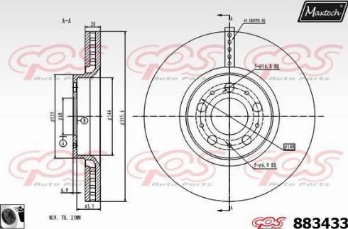 Maxtech 883433.0060 - Bremžu diski autospares.lv