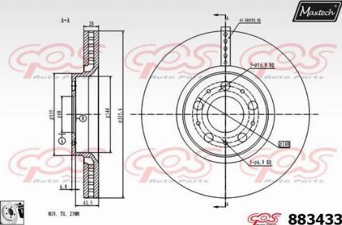 Maxtech 883433.0080 - Bremžu diski autospares.lv