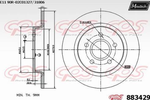 Maxtech 883429.0000 - Bremžu diski autospares.lv