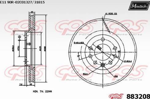 Maxtech 883208.0000 - Bremžu diski autospares.lv