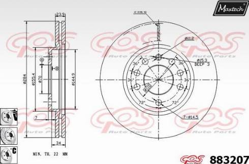 Maxtech 883207.6980 - Bremžu diski autospares.lv