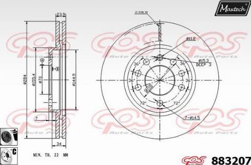 Maxtech 883207.6060 - Bremžu diski autospares.lv