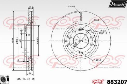 Maxtech 883207.0060 - Bremžu diski autospares.lv