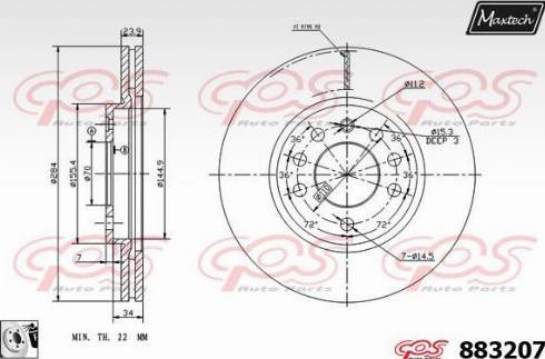 Maxtech 883207.0080 - Bremžu diski autospares.lv