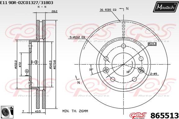 Maxtech 883207 - Bremžu diski autospares.lv