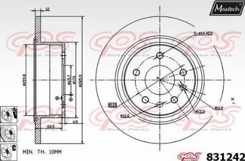 Maxtech 831242.6880 - Bremžu diski autospares.lv