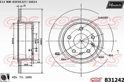 Maxtech 831242.0060 - Bremžu diski autospares.lv