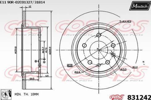 Maxtech 831242.0080 - Bremžu diski autospares.lv