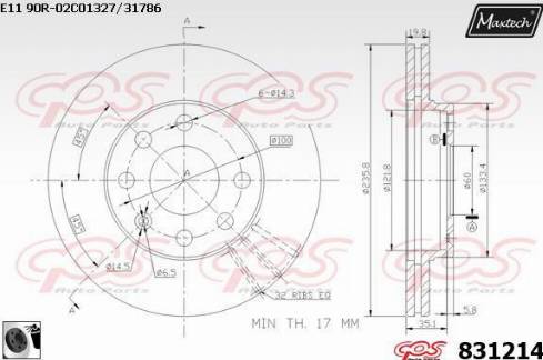 Maxtech 831214.0060 - Bremžu diski autospares.lv