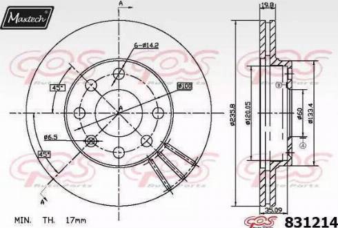 Maxtech 831214.0000 - Bremžu diski autospares.lv