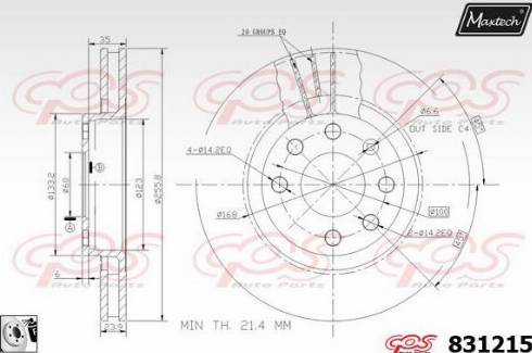 Maxtech 831215.0080 - Bremžu diski autospares.lv