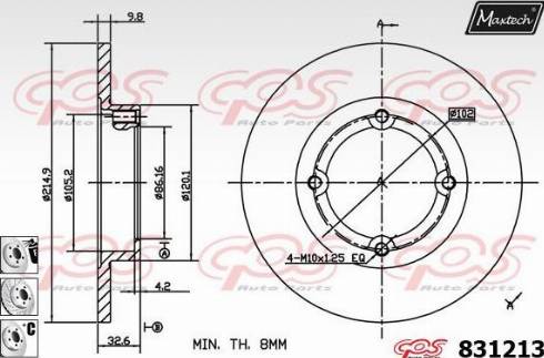 Maxtech 831213.6880 - Bremžu diski www.autospares.lv