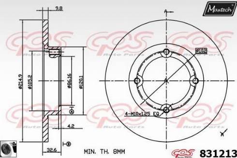 Maxtech 831213.0060 - Bremžu diski www.autospares.lv