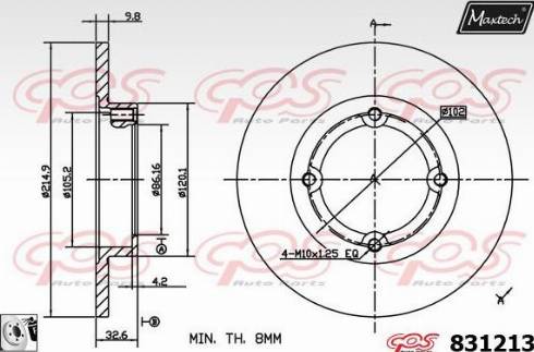 Maxtech 831213.0080 - Bremžu diski www.autospares.lv