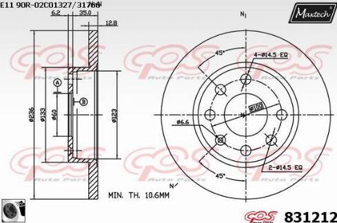 Maxtech 831212.0060 - Bremžu diski autospares.lv