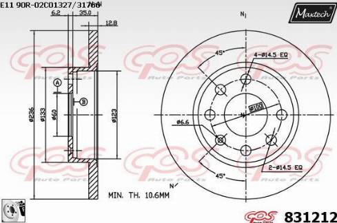 Maxtech 831212.0080 - Bremžu diski autospares.lv