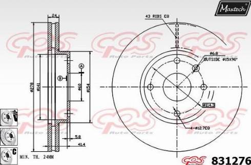 Maxtech 831276.6980 - Brake Disc www.autospares.lv