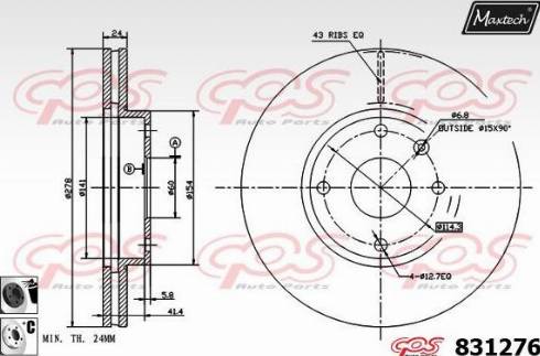 Maxtech 831276.6060 - Brake Disc www.autospares.lv