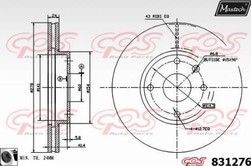 Maxtech 831276.0060 - Brake Disc www.autospares.lv