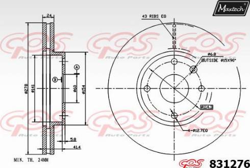 Maxtech 831276.0000 - Brake Disc www.autospares.lv