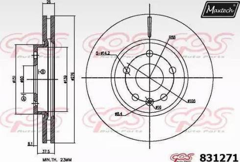 Maxtech 831271.0000 - Bremžu diski www.autospares.lv