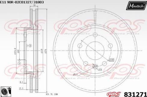 Maxtech 831271.0060 - Bremžu diski www.autospares.lv