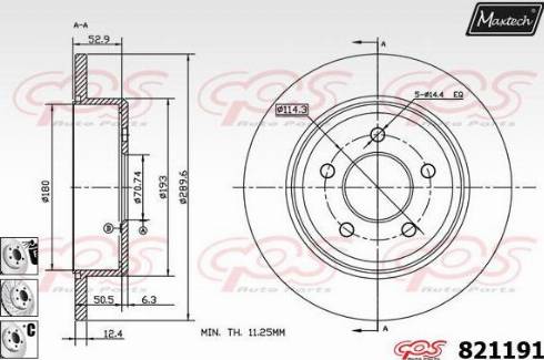 Maxtech 821191.6880 - Bremžu diski www.autospares.lv