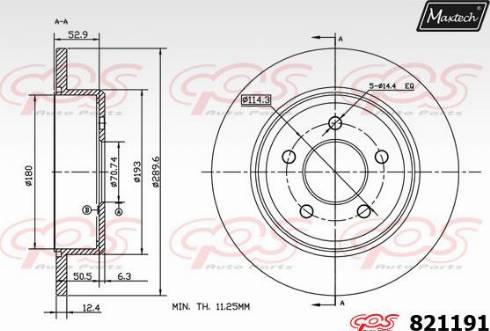 Maxtech 821191.0000 - Bremžu diski www.autospares.lv