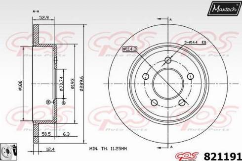 Maxtech 821191.0080 - Bremžu diski www.autospares.lv