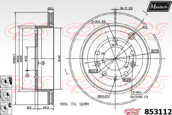 Maxtech 871161 - Bremžu diski autospares.lv