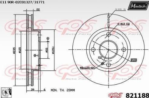 Maxtech 821188.0080 - Bremžu diski www.autospares.lv