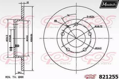 Maxtech 821255.0000 - Bremžu diski www.autospares.lv