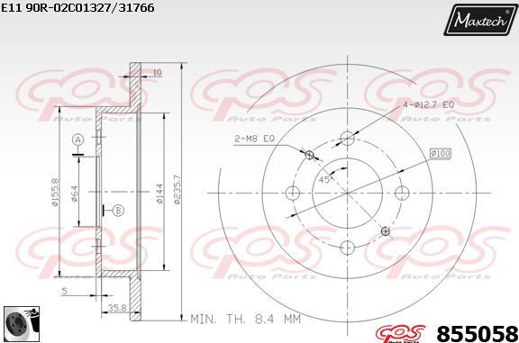 Maxtech 821255 - Bremžu diski www.autospares.lv