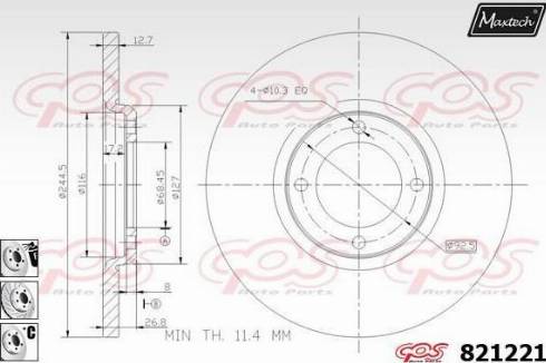 Maxtech 821221.6880 - Bremžu diski autospares.lv