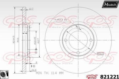 Maxtech 821221.0060 - Bremžu diski autospares.lv